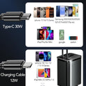 Retractable Car Charger Adapter for iPhone 17,4 in 1 Fast Charging Car Phone Charger,69W USB C Car Truck Accessories,Road Trip Essentials Gift for