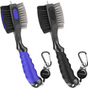 THIODOON 2 Pack Golf Club Brushes and Groove Cleaner 2 ft Retractable Zipline Carabiner Golf Brush Head with Retractable Spike Comfortable Grip Golf