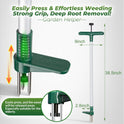Walensee Weed Puller, Stand Up Weeder Hand Tool, Long Handle Garden Weeding Tool with 3 Claws, Hand Weed Hound Weed Puller for Dandelion, Standup