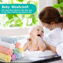 HOMEXCEL Baby Washcloths 24 Pack-Microfiber Coral Fleece Baby Bath Face Towel 7 x 9 Inch Extra Absorbent and Soft Burp Cloth and Wash Cloths for