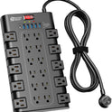 Power Strip, SUPERDANNY Surge Protector with 22 AC Outlets and 6 USB Charging Ports, 1875W/15A, 2100 Joules, 6.5Ft Flat Plug Heavy Duty Extension