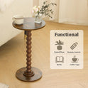 Round Side Table, Small Drink Table for Small Spaces, Modern Accent Nightstand with Solid Wood Leg for Living Room, Bedroom, Corners, and Office