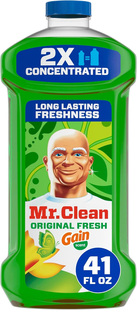 Mr. Clean All Purpose Cleaner, Floor Cleaner for Mopping Home, Bathroom, & Kitchen, Cleaning Liquid for Mop & Bucket, Cleaning Supplies
