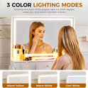 COMHOMA Makeup Vanity Desk with Mirror and Lights, Vanity Table and Chair Set with 5 Drawers and Charging Station, Bedroom Dresser LED Mirror