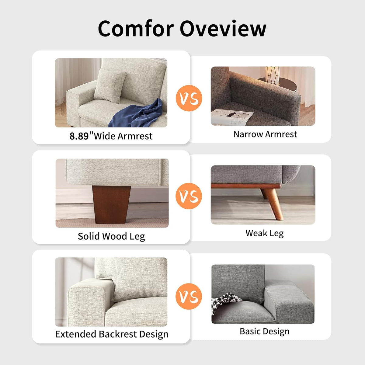 DOPEDIO Modern Loveseat Sofa for Living Room,Chenille Recliner, Removable Cover, Spring Cushions, Solid Wood Frame, Easy Assembly for Small Spaces