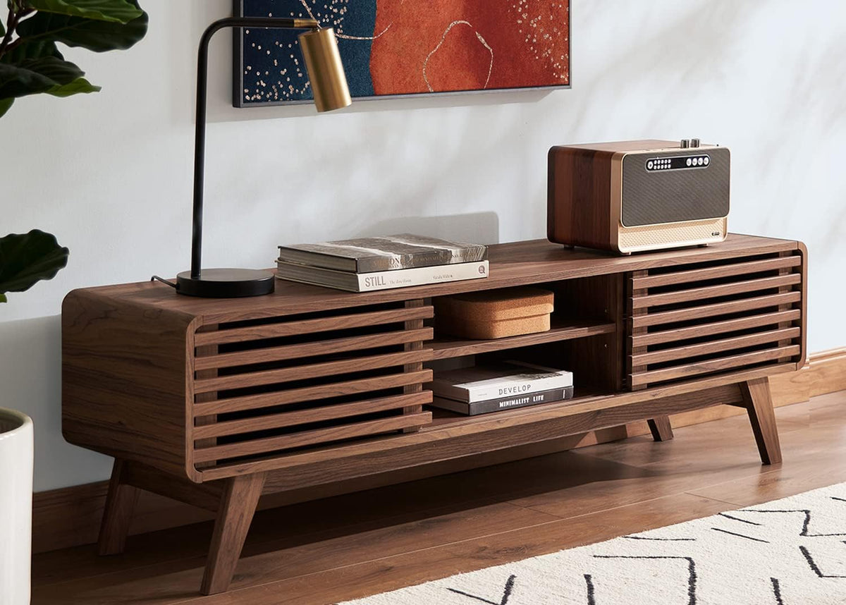mopio Ensley TV Stand, Mid Century Modern for 55/60/65 inch TV, Farmhouse TV Stand, Entertainment Center with Storage, TV and Media Console for