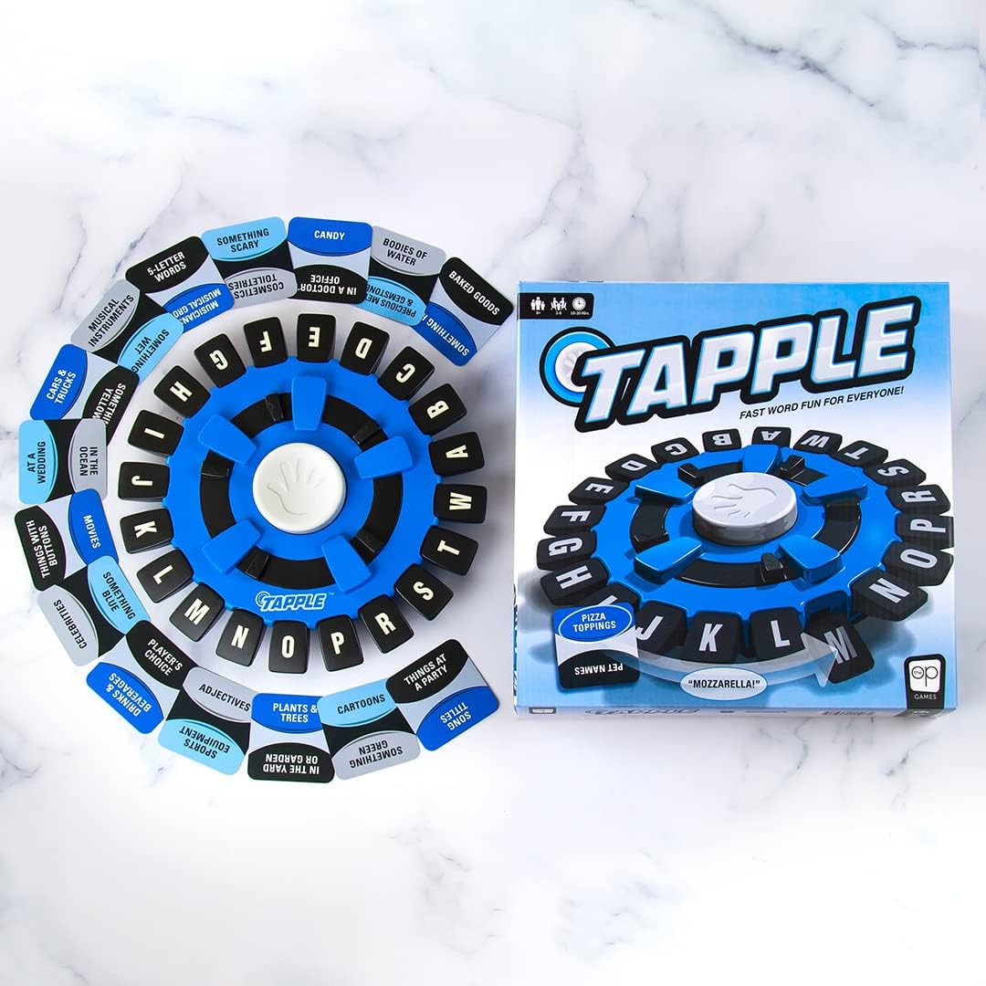 USAOPOLY The Original TAPPLE, The Fast-Paced Family Board Game,Choose a Category & Race Against The Timer to be The Last Player,Learning Word Game