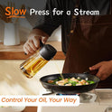 TrendPlain 16oz/470ml Glass Olive Oil Sprayer for Cooking – 2 in 1 Olive Oil Dispenser Bottle for Kitchen Gadgets and Air Fryer Accessories, Salad