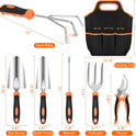 Gardening Tool Set, CHRYZTAL Stainless Steel Heavy Duty Gardening Tool Set, with Non-Slip Rubber Grip, Storage Tote Bag, Outdoor Hand Tools, Ideal