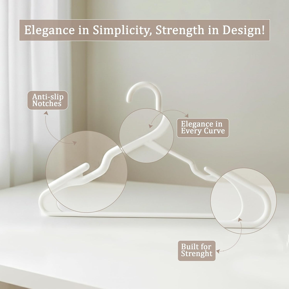 Utopia Home - Plastic Hangers 50 Pack - Space Saving Clothes Hanger - Durable and Strong Closet Organizers and Storage Makes It Ideal Stocking