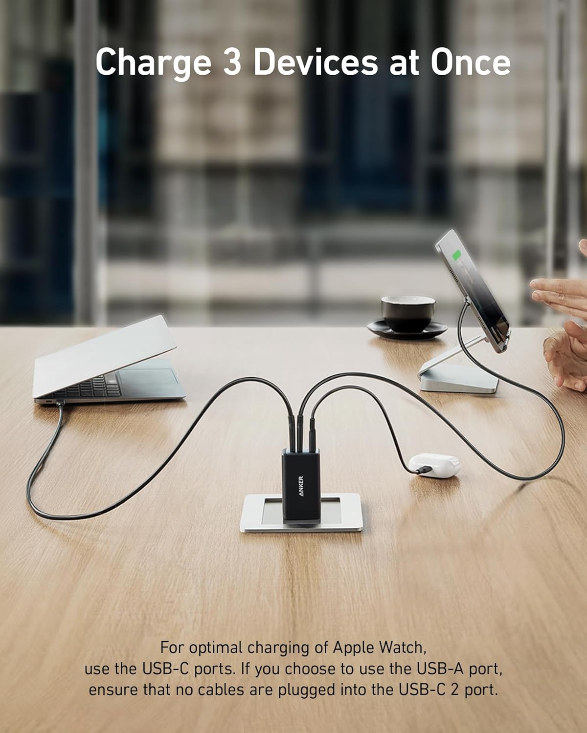 Anker USB C Charger(Nano II 65W), PPS 3-Port Fast Compact Foldable Wall Charger for MacBook Pro/Air, iPad Pro, Galaxy S20, Dell XPS 13, Note 20/10