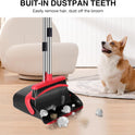 NACENA Broom and Dustpan Set, 52-in Long Adjustable Handle Broom Dustpan Combo with Dustpan Teeth to Automatically Clean Hair Suitable for Home