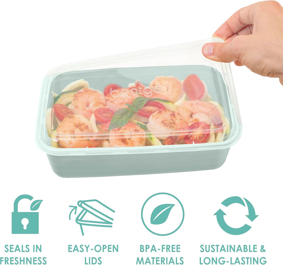 Bentgo Prep - 20-Piece 1-Compartment Reusable Meal Prep Containers with Lids, PFAS & BPA Free Materials, Durable, Microwave, Freezer, & Dishwasher