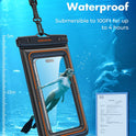 UNBREAKcable Floating Waterproof Phone Pouch 2 Pack, IPX8 Waterproof Phone Case Dry Bag Kayak/Beach/Cruise Travel Essentials, Water Proof Pouch