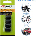 CKAuto Tire Valve Stem Caps, Black, 4 pcs/Pack, Anodized Aluminum Tire Valve Cap Set, Corrosion Resistant, Universal Stem Covers for Cars Trucks