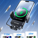 CHGeek Wireless Car Charger, 15W Fast Charging Auto Clamping Car Charger Phone Mount Phone Holder fit for iPhone 16 15 14 13 12 Pro Max 11 XR XS