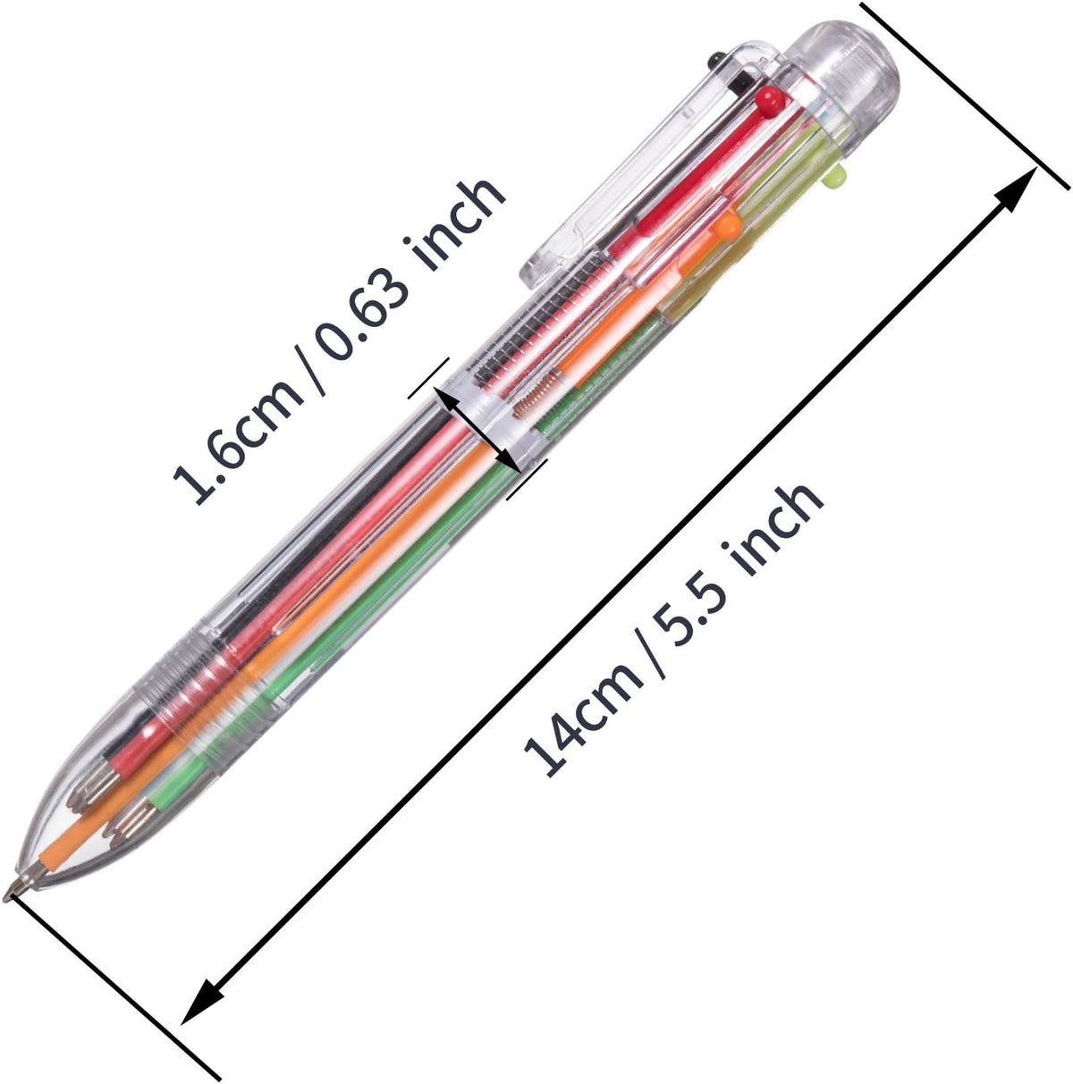 Favide 22 Pack 0.5mm 6-in-1 Multicolor Ballpoint Pen,6-Color Retractable Ballpoint Pens for Office School Supplies Students Children Gift,Kids Party