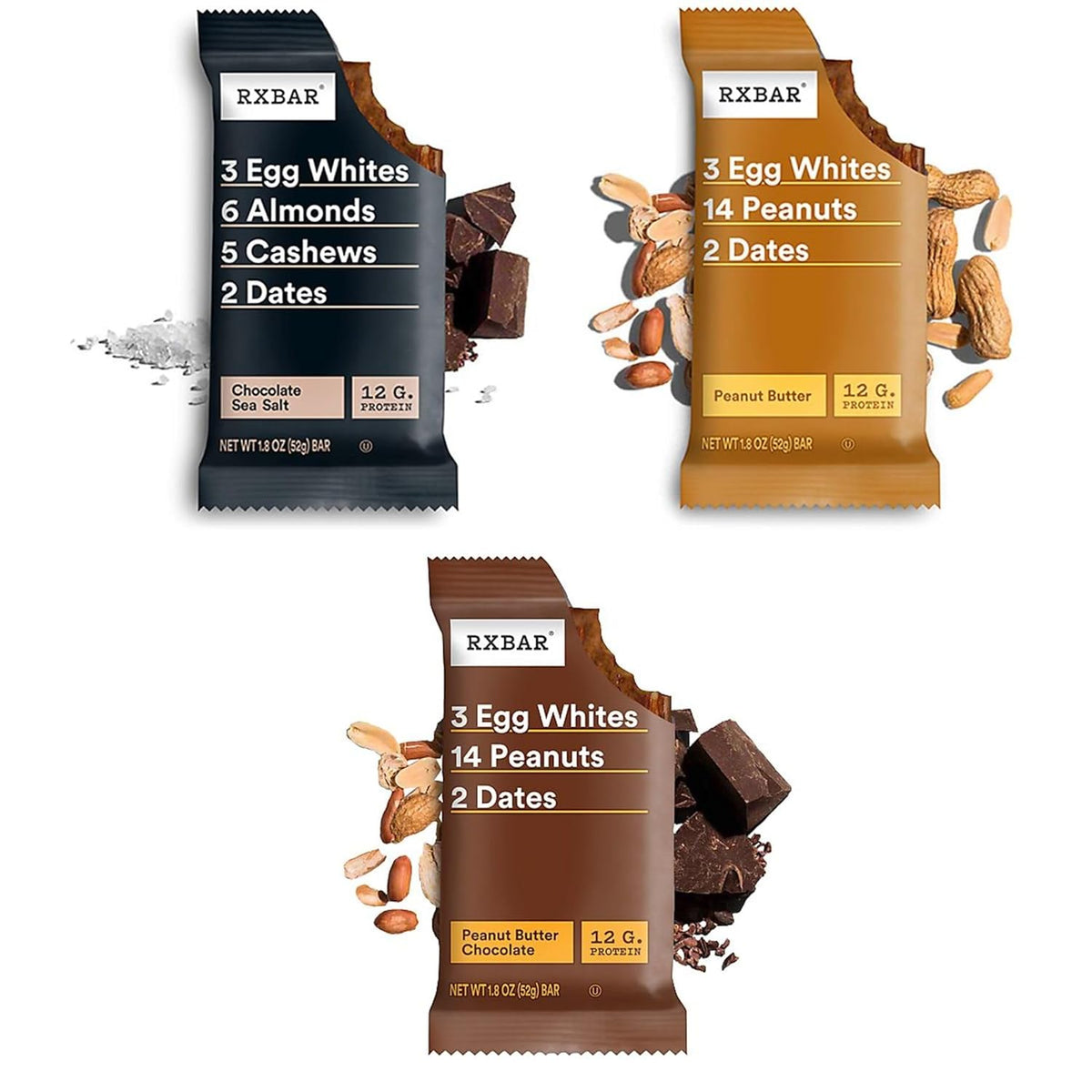 RXBAR Protein Bars, Protein Snack, Snack Bars, Variety Pack, 18.3oz Box (10 Count)