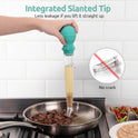 U-Taste 1.5oz Angled Turkey Baster - 228.2℉ Heat Resistant Food Grade Tritan and Silicone Large Octopus Bulb Baster Set with Cleaning Brush for