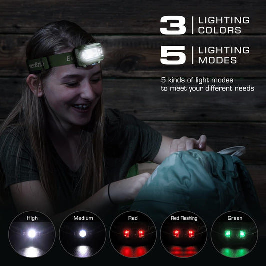 EverBrite Headlamp, 5 Pack Kids Headlamp with Red Light and Memory Function, Head Lamp for Adults and Kids with 5 Modes, Bright Headlamps for