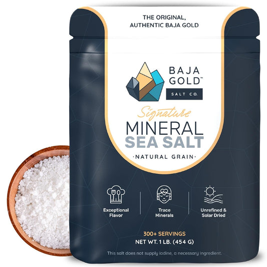 Baja Gold Mineral Sea Salt - Recommended by Gary Brecka - Organic Natural Grain Salt for Cooking & Baking | Authentic Baja Salt | Ideal for All