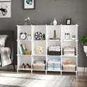 AWTATOS Cube Storage Organizer Storage 12 Cube Bookshelf DIY Plastic Closet Clothes Storage Shelves with Wooden Mallet, Stackable Storage Solution