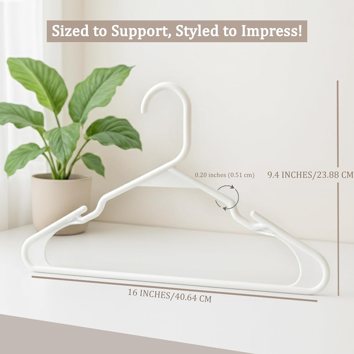 Utopia Home - Plastic Hangers 50 Pack - Space Saving Clothes Hanger - Durable and Strong Closet Organizers and Storage Makes It Ideal Stocking