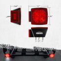 Partsam 12V Submersible Square Led Trailer Light,Red White LED Stop Turn Tail License Brake Running Light Lamp for Trailers Under 80" Boat Trailer