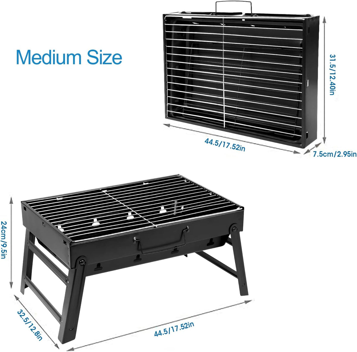 Barbecue Grill, Charcoal Grill Folding Portable Lightweight Barbecue Grill Tools for Outdoor Grilling Cooking Camping Hiking Picnics Tailgating