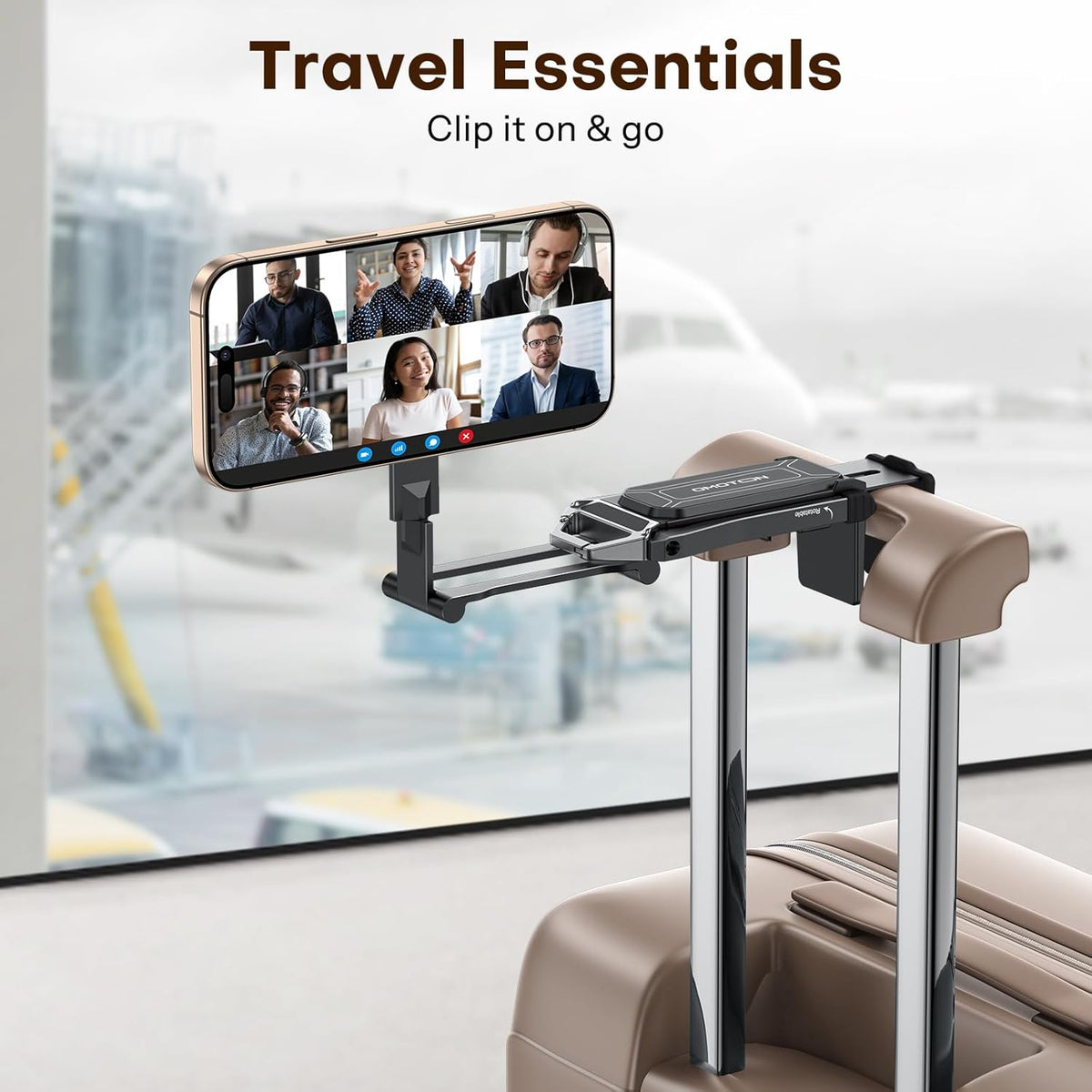 OMOTON TP02 360°Rotating for MagSafe Tripod, Adjustable Aluminum Magnetic Phone Tripod for iPhone 17/16/15/14 Pro Max Air, Foldable Cell Phone Stand
