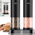 Electric Salt and Pepper Grinder Set Automatic Battery Pepper Mill Shakers Adjustable Coarseness Upgraded Larger Capacity with Led Home and Kitchen