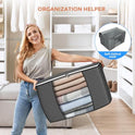 90 L Large Storage Bags, 6 Pack Clothes Storage Bins Foldable Closet Organizers Storage Containers with Reinforced Handle for Clothing, Blanket