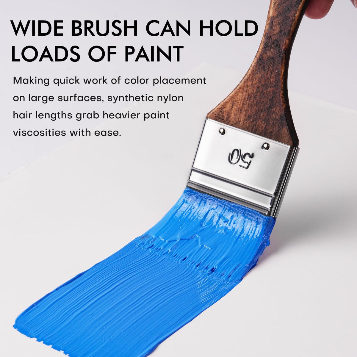 25pcs Paint Brush Set, Fuumuui Acrylic Paint Brushes, Professional Artist Series with Wide Flat, Filbert, Fan, Dagger, Cat Tongue, Round, Angle