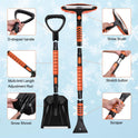 Car Snow Brush Snow Shovel Kit, 42'' Extendable Ice Scrapers and Snow Brushes for Car Windshield with Foam Grip 180° Pivoting Brush Head Snow