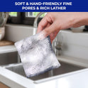 12 PCS 3-Layer Non-Scratch Multipurpose Steel Wire Dishcloths - Reusable Quick-Dry Odor-Free Scrub Cloths for Dishes, Kitchen Cleaning Cloths for