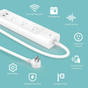 Kasa Smart Plug Power Strip KP303, Surge Protector with 3 Individually Controlled Smart Outlets and 2 USB Ports, Works with Alexa & Google Home, No