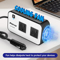 200W Car Power Inverter, PiSFAU DC 12V to 110V AC Car Plug Adapter Outlet with [20W USB-C] /USB-Fast Charger(18W) / 4.8A Dual USB/car Charger for