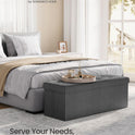 SONGMICS MAZIE Collection - 43 Inches Folding Storage Ottoman Bench, Ottoman Foot Rest, End of Bed Bench, Storage Chest, Load 660 lb, for Living