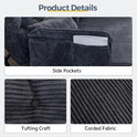 MAXYOYO Adjustable Floor Sofa Couch with 2 Pillows, Multi-Functional Bean Bag Bed, 5-Position Foldable Lazy Sofa Sleeper Bed with Armrest, Versatile