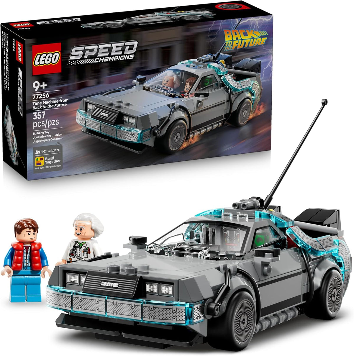LEGO Speed Champions Time Machine from Back to The Future Building Toy for Kids - Pretend Play & Display Car Toy W/2 Build Modes for Boys & Girls