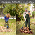 Adjustable Metal Leaf Rake Long Handle, Garden Rakes for Lawns Heavy Duty Leaves with Expandable Head 8-17", Yard Women Kids Rake for Gardening RV