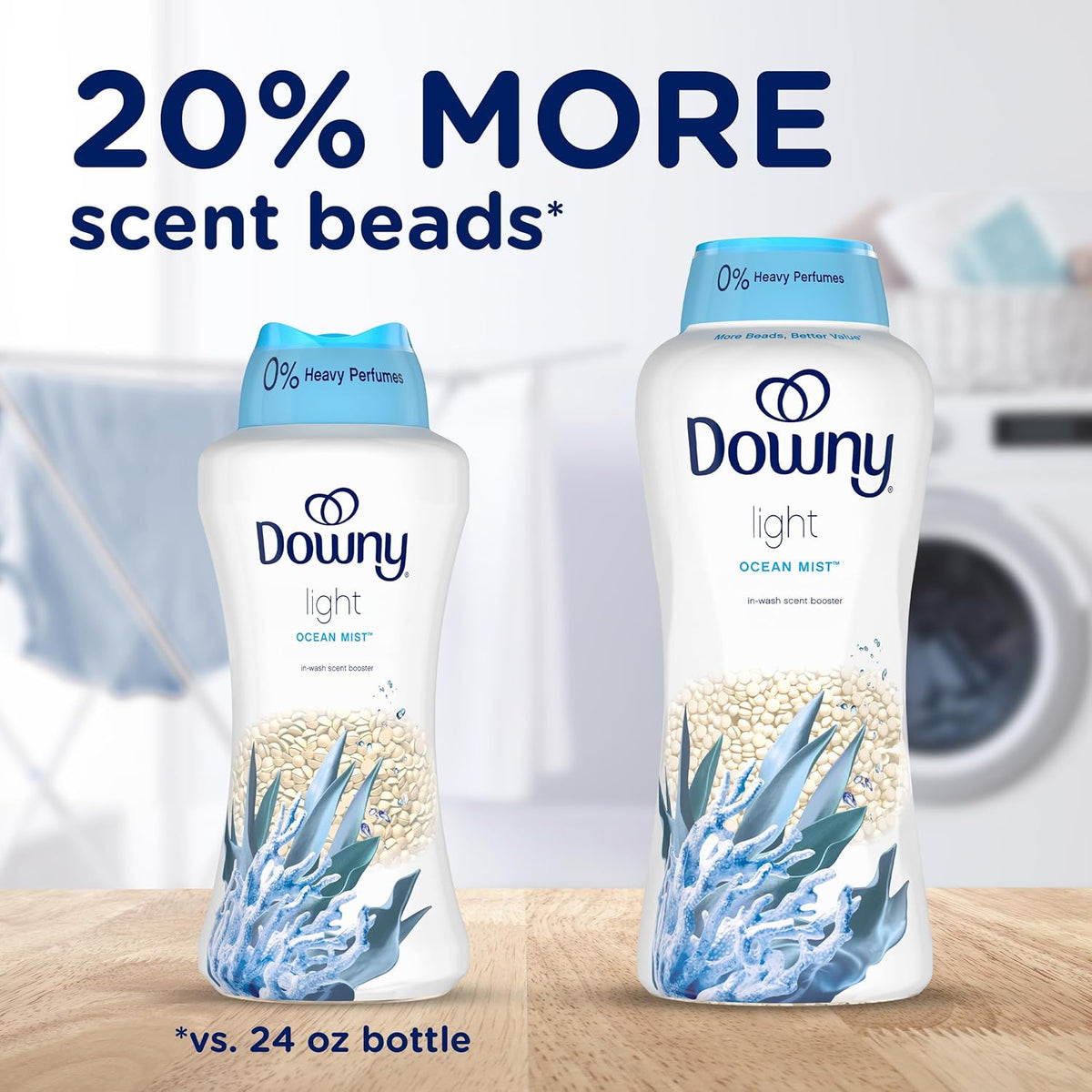 Downy Light Laundry Scent Booster Beads for Washer, Ocean Mist Scent, 30.1 oz, with No Heavy Perfumes