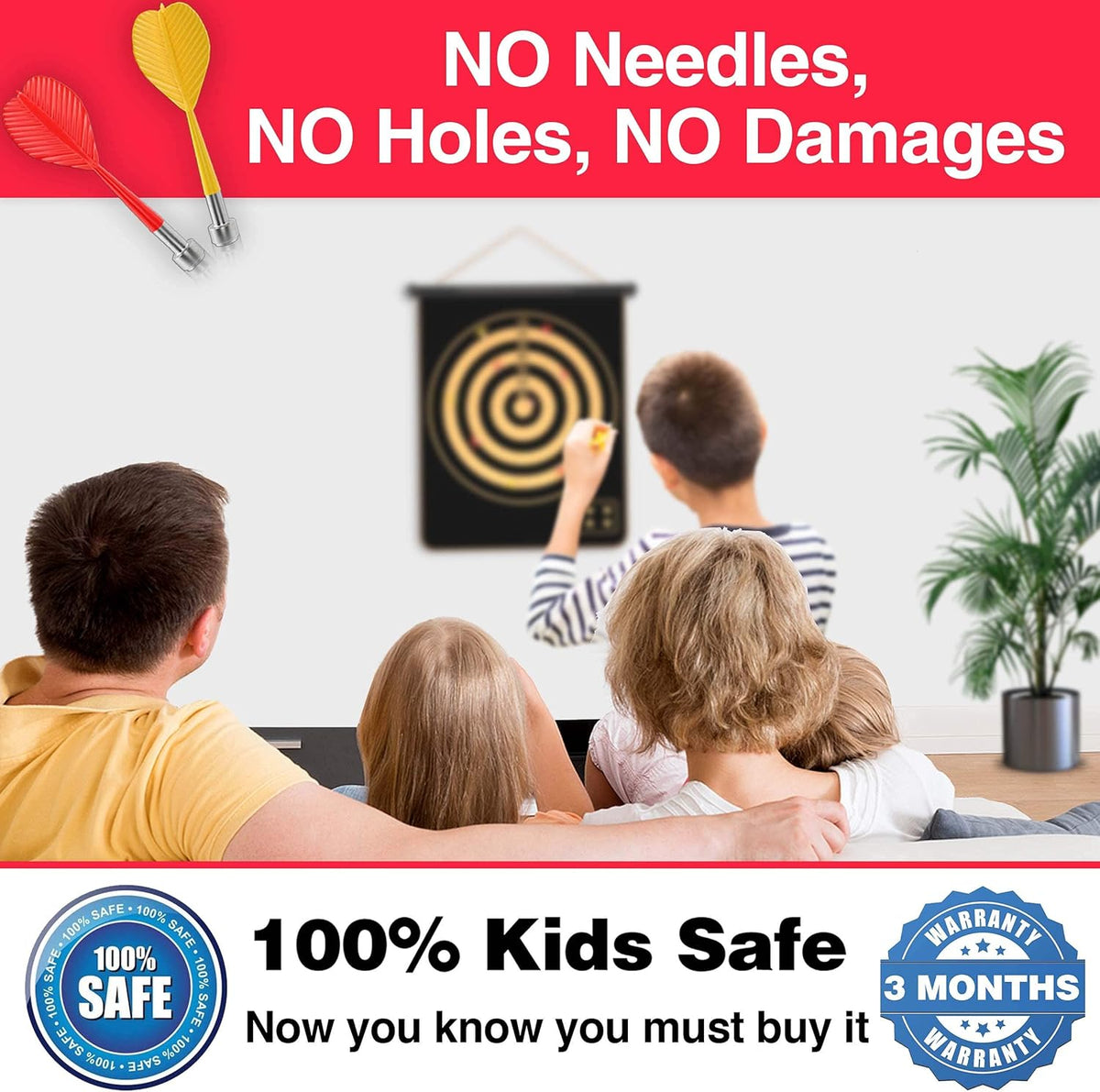 Magnetic Dart Board for Kids - Indoor Outdoor Darts Game, 16pcs Magnetic Darts, Double Sided Board Games Set, Best Toys Gifts for Teenage Age 5 6 7 8