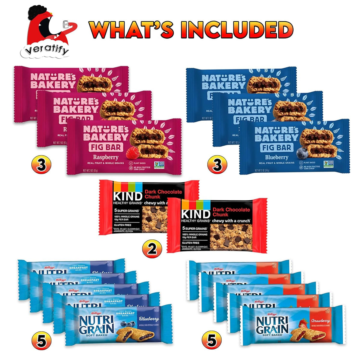 Veratify - Healthy Mixed Snack Box & Snacks Gift Variety Basket - Perfect for Men, Women, Adults, Office, School, College, Work - Variety Assortment