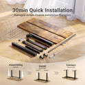 Claiks Electric Standing Desk, Adjustable Height Stand up Desk, 24x48 Inches Sit Stand Home Office Desk with Splice Board, Black Frame/Rustic Brown