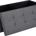 SONGMICS MAZIE Collection - 43 Inches Folding Storage Ottoman Bench, Ottoman Foot Rest, End of Bed Bench, Storage Chest, Load 660 lb, for Living