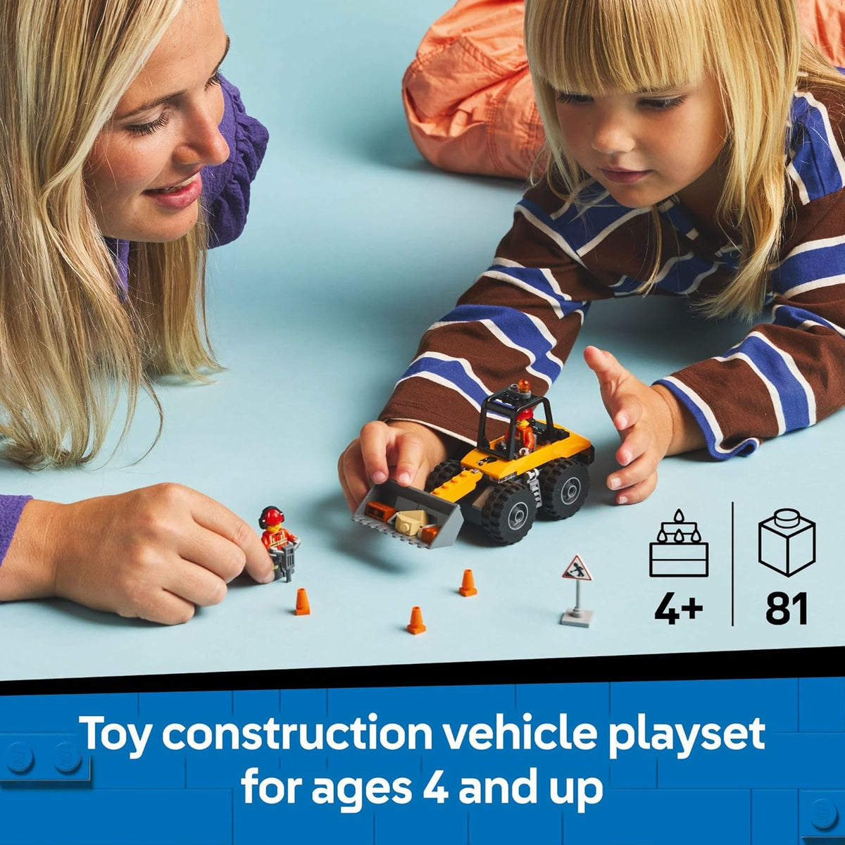 LEGO City Yellow Construction Wheel Loader Building Sensory Toy - Construction Vehicle Toy for Toddlers, Boys and Girls, Ages 4+ - Educational