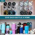 LARGER Compartment - Stackable Water Bottle Organizer Holder - for Stanley & Others' Large Tumbler - Clear Wine Rack, Cup Bottle Holder for Cabinet
