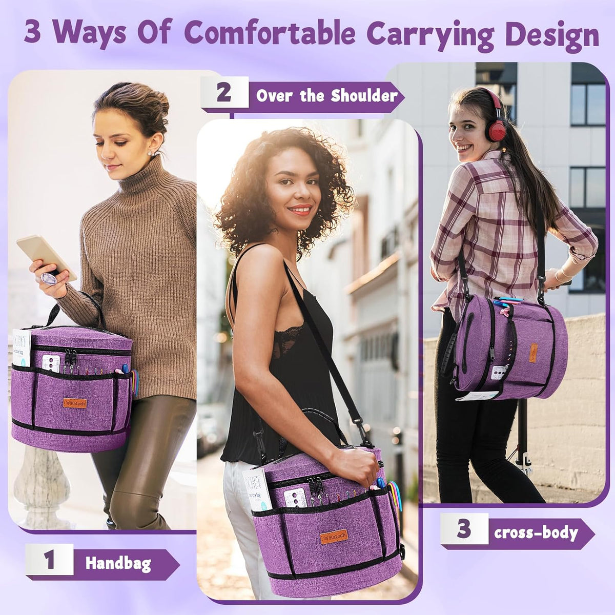 Katech Crochet Kit for Beginners, Beginner Crochet Kit for Adults-Crochet Kits Includes Crochet Hooks Knitting Bag Crochet Yarn for Crocheting