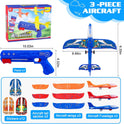 3 Pack Airplane Launcher Toys, 2 Flight Modes LED Foam Glider Catapult Plane, Outdoor Flying Toy for Kids, Birthday Gifts for Boy Girl 6+ Year Old